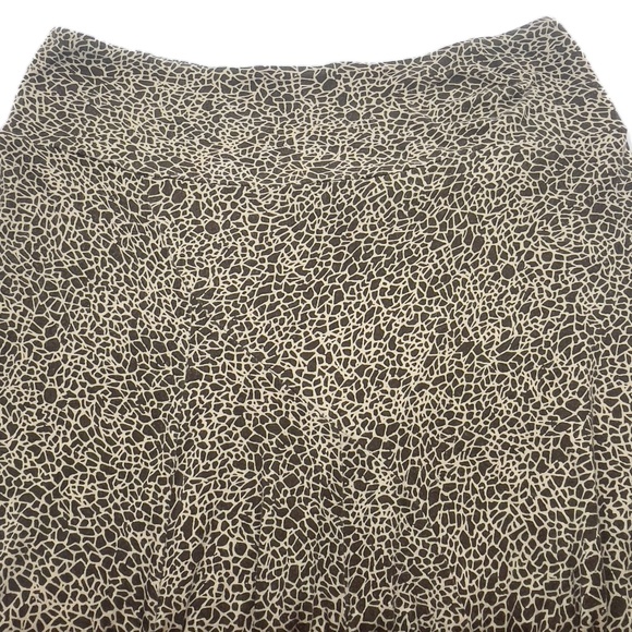 Josephine Chaus Brown and Cream Print Fit And Flare Pull On Skirt - Picture 4 of 6